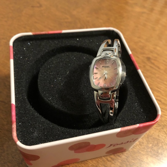 NWT Fossil Pink & Silver Analog Watch main image 5
